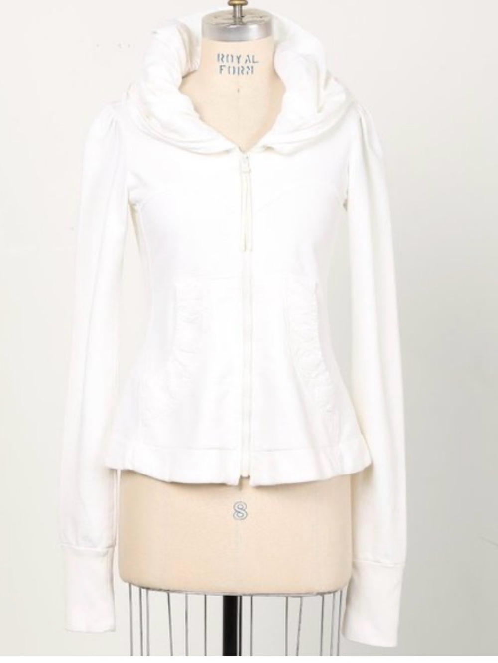 Prairie Underground White Organic Cotton Cloak Hoodie Zip FitFlare Lulu Jacket S